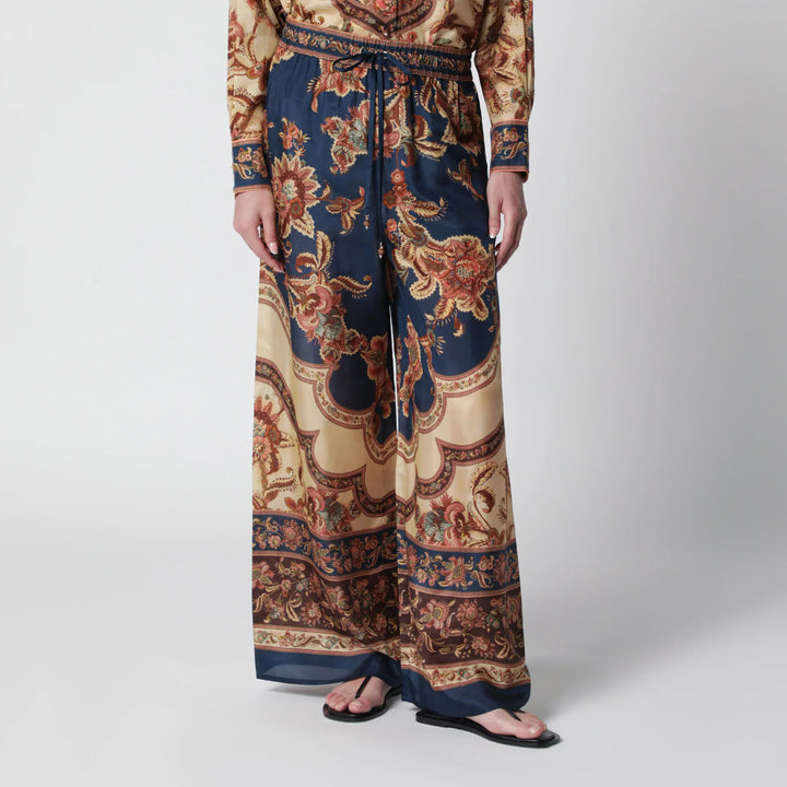 ZIMMERMANN - Aster navy Jacobean trousers Brand Apparel &amp; Accessories > Clothing > Pants 1