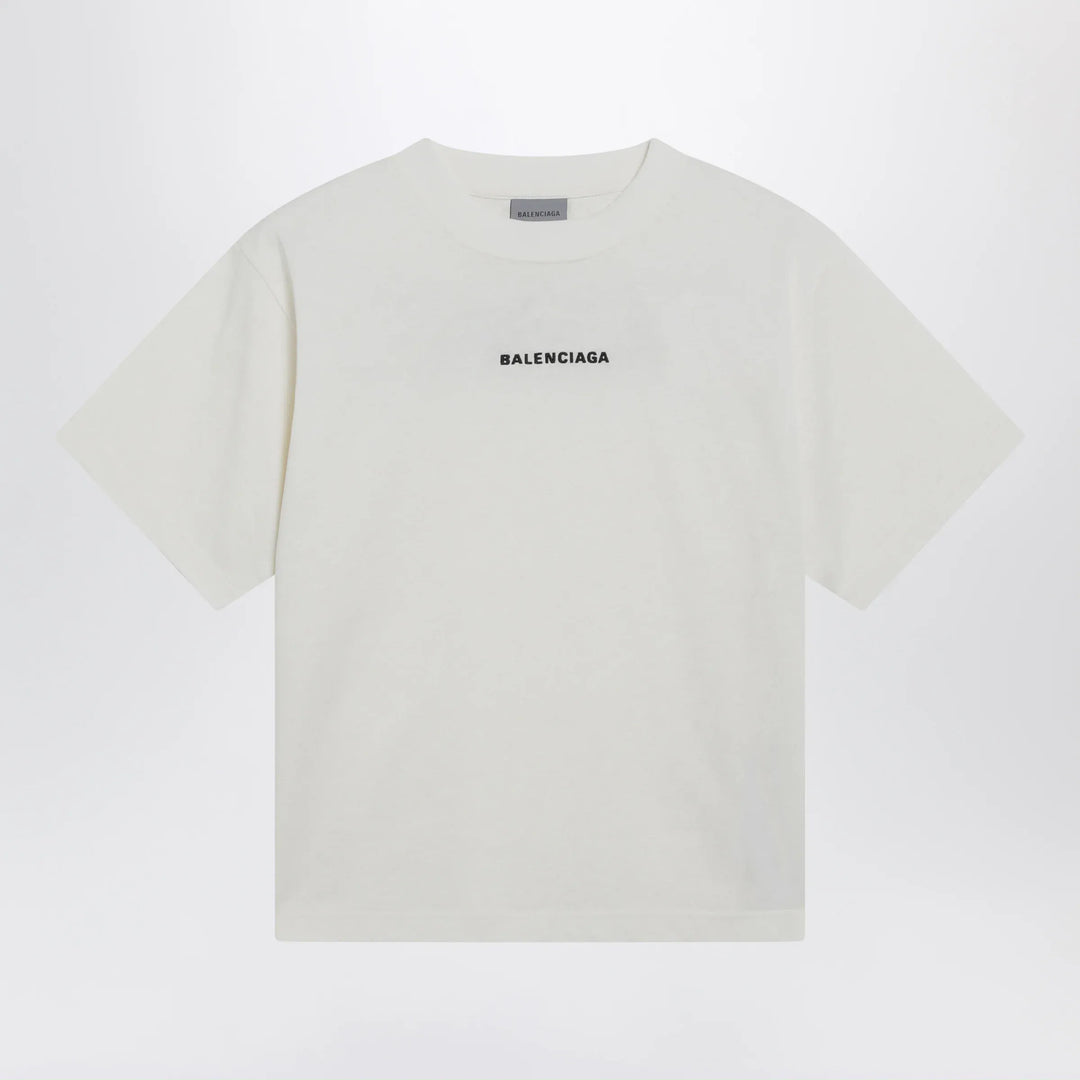 Balenciaga - Balenciaga Back Medium Fit T-shirt in cream Brand Apparel &amp; Accessories > Clothing > Shirts &amp; Tops