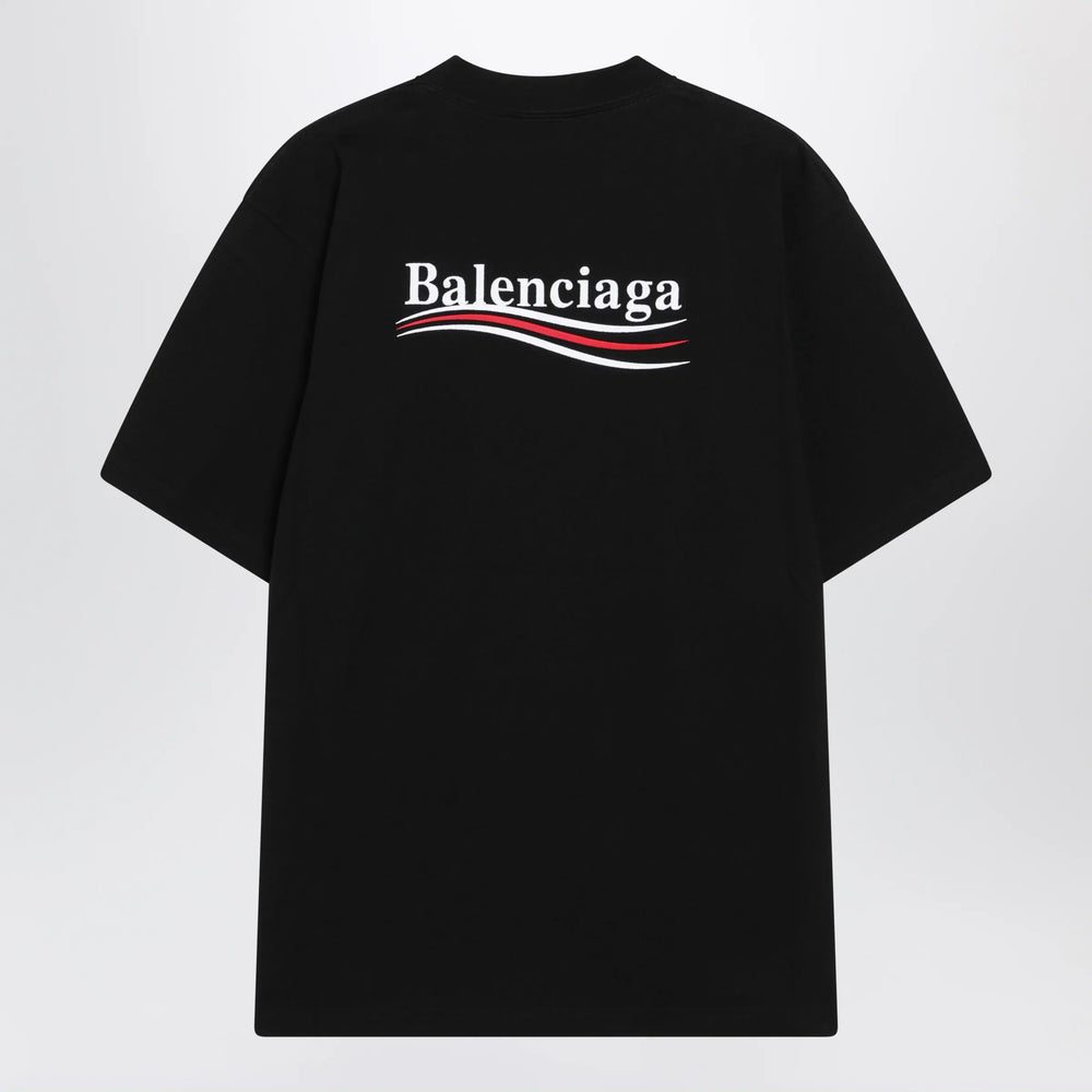 Balenciaga - Black Political Campaign Large Fit T-shirt Brand Apparel & Accessories > Clothing > Shirts & Tops M