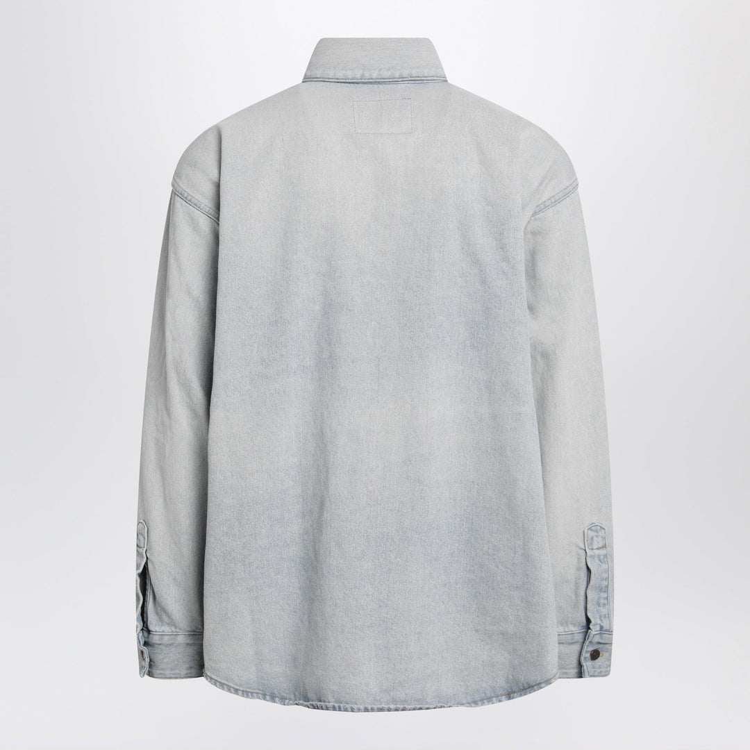 Balenciaga - Light blue cotton denim shirt Brand Apparel &amp; Accessories > Clothing > Shirts &amp; Tops