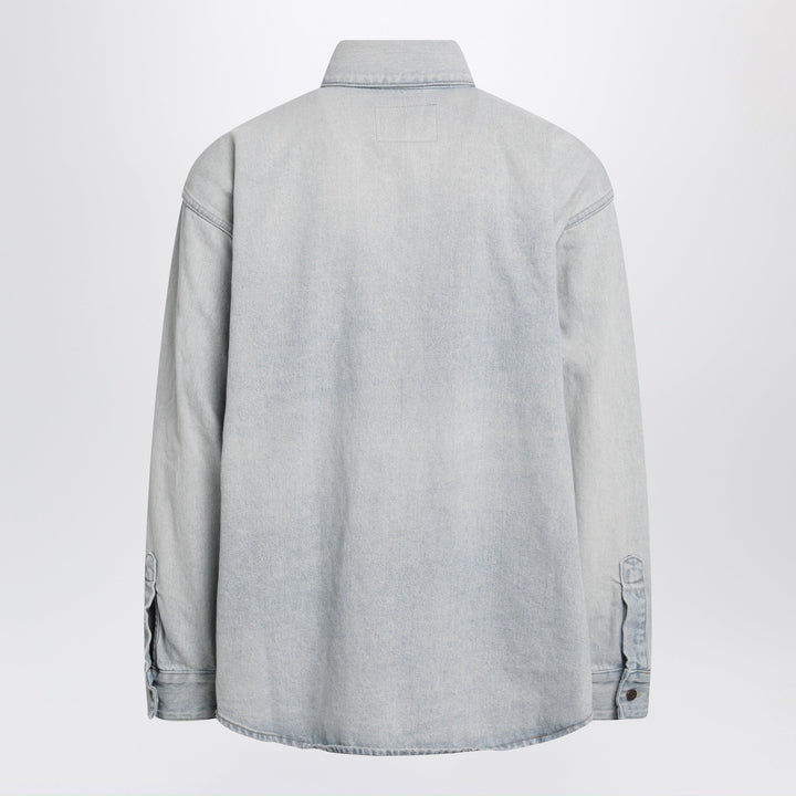 Balenciaga - Light blue cotton denim shirt Brand Apparel &amp; Accessories > Clothing > Shirts &amp; Tops