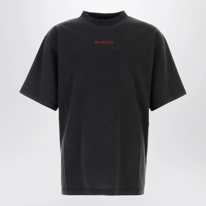 Balenciaga - Light blue medium-fit T-shirt with logo Brand Apparel &amp; Accessories > Clothing > Shirts &amp; Tops XL