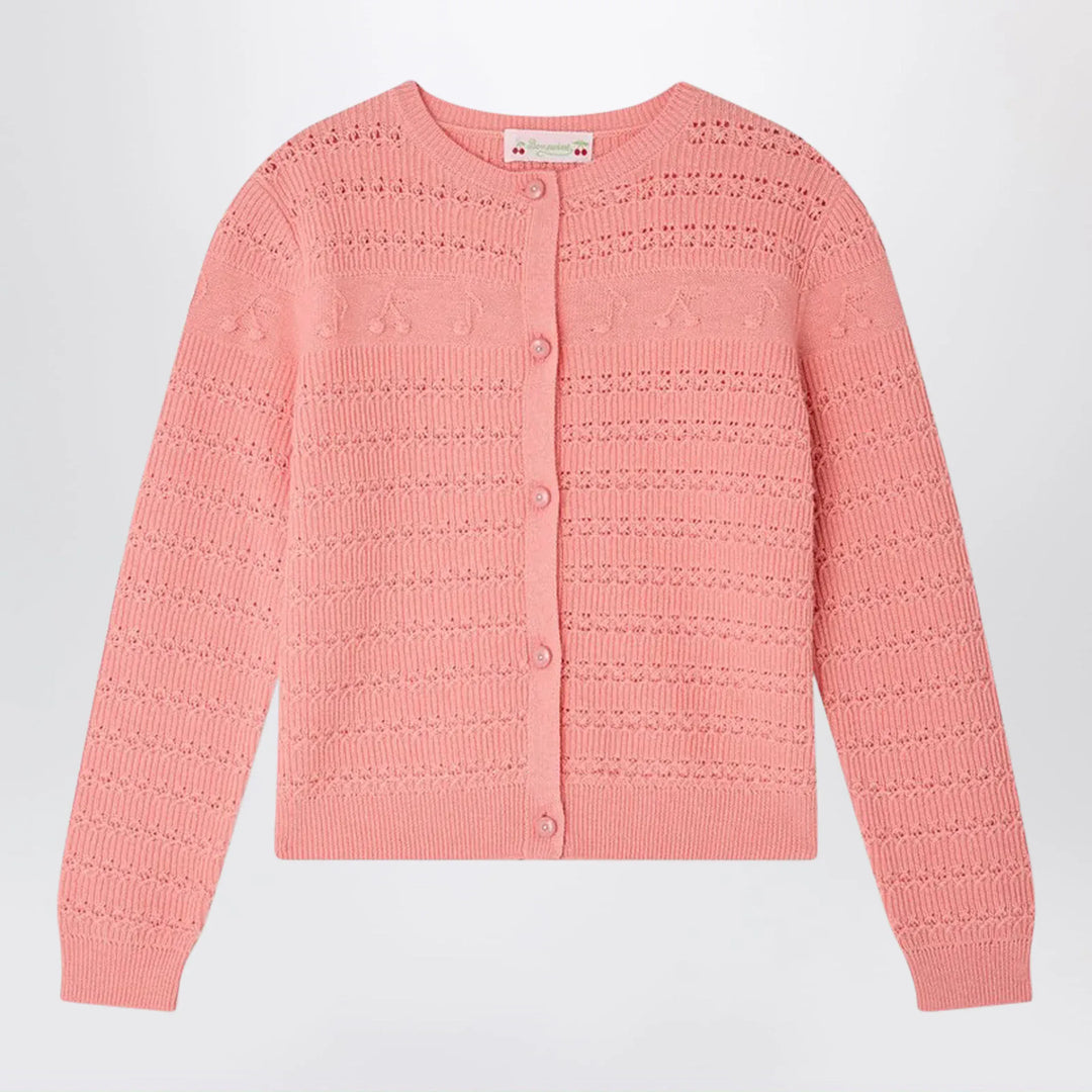 Bonpoint - Mia cardigan with cherries and musical notes in wool blend Brand Apparel &amp; Accessories > Clothing > Shirts &amp; Tops 4Y