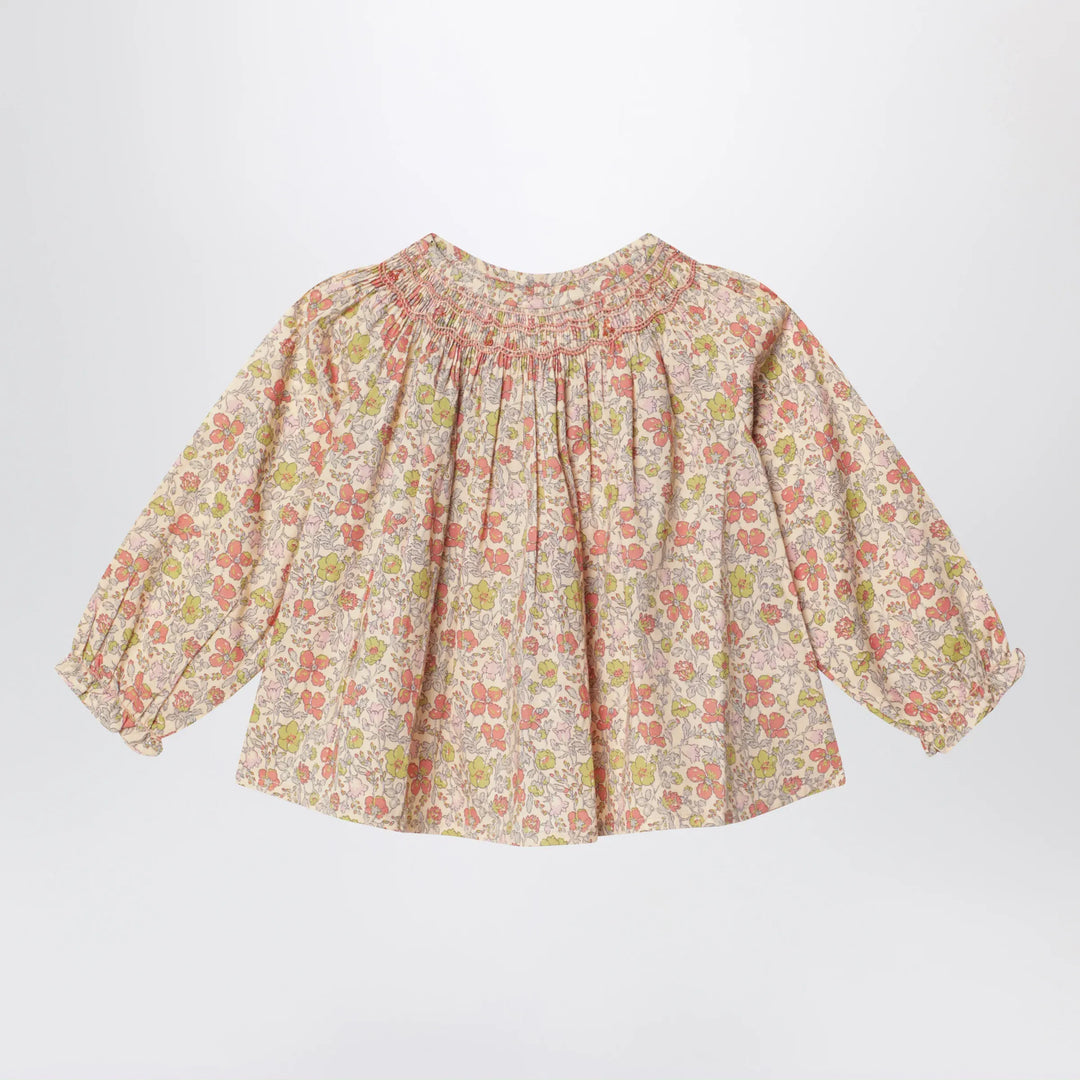 Bonpoint - Pink Liberty fabric shirt Brand Apparel & Accessories > Clothing > Shirts & Tops 12M