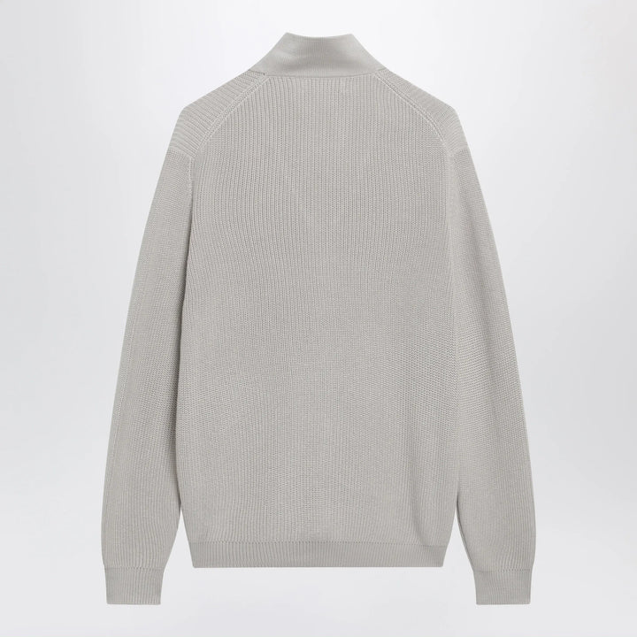 Brunello Cucinelli - Jute-colored cotton zip-up cardigan Brand Apparel &amp; Accessories > Clothing > Shirts &amp; Tops 50 IT