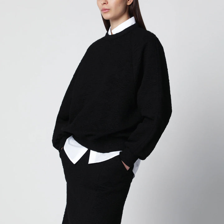 Dries Van Noten - Black viscose-blend sweatshirt Brand Apparel &amp; Accessories > Clothing > Shirts &amp; Tops XS