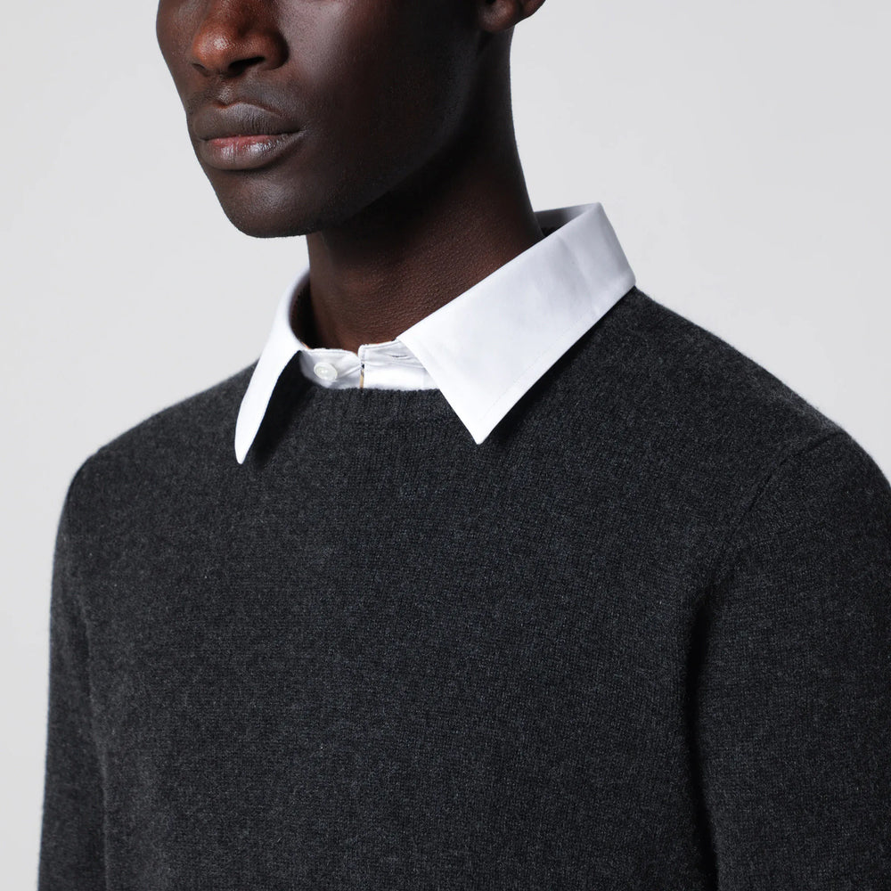 Drumohr - Dark grey cashmere crew-neck sweater Brand Apparel & Accessories > Clothing > Shirts & Tops 52 IT