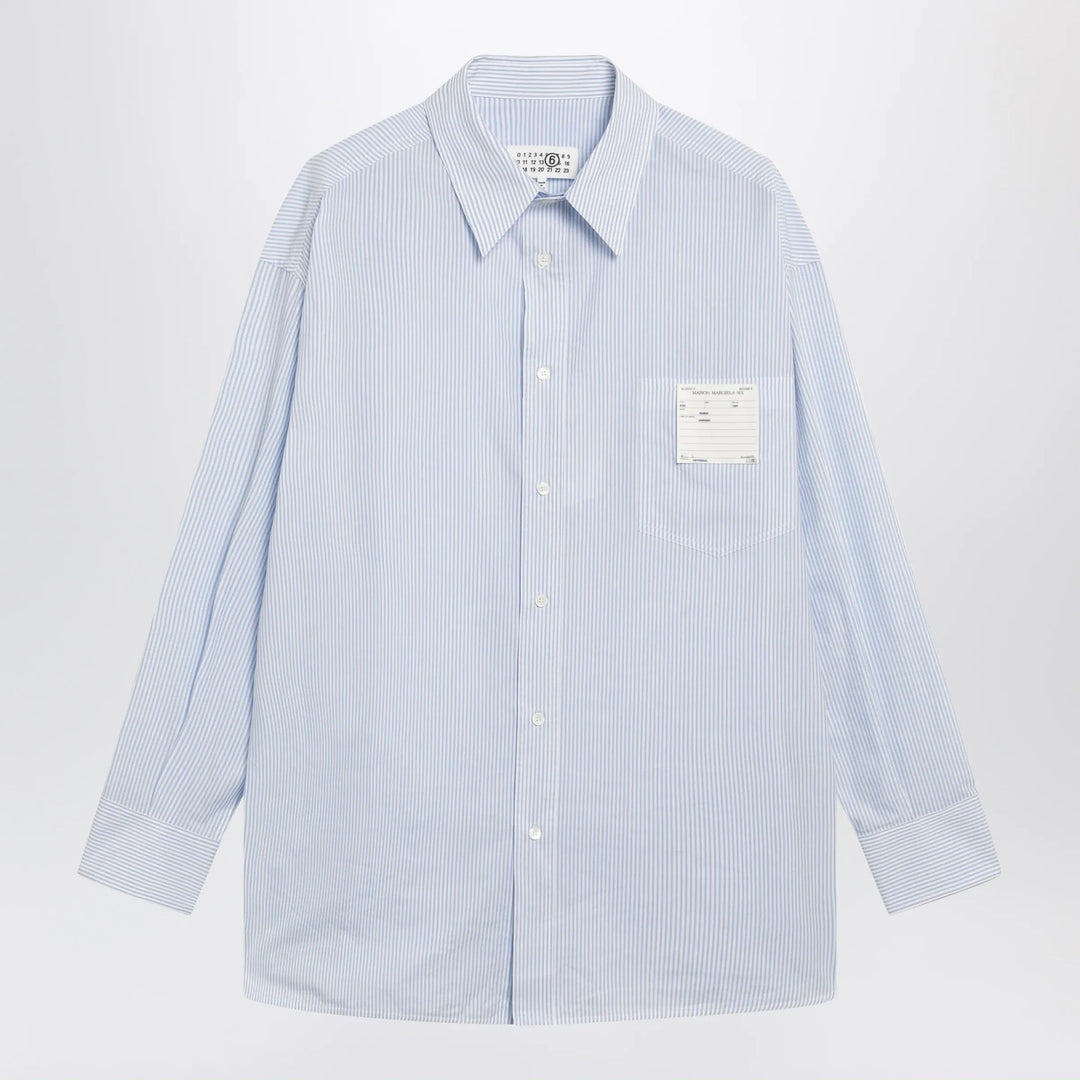 MM6 Maison Margiela - White/light blue striped cotton shirt Brand Apparel &amp; Accessories > Clothing > Shirts &amp; Tops 48 IT
