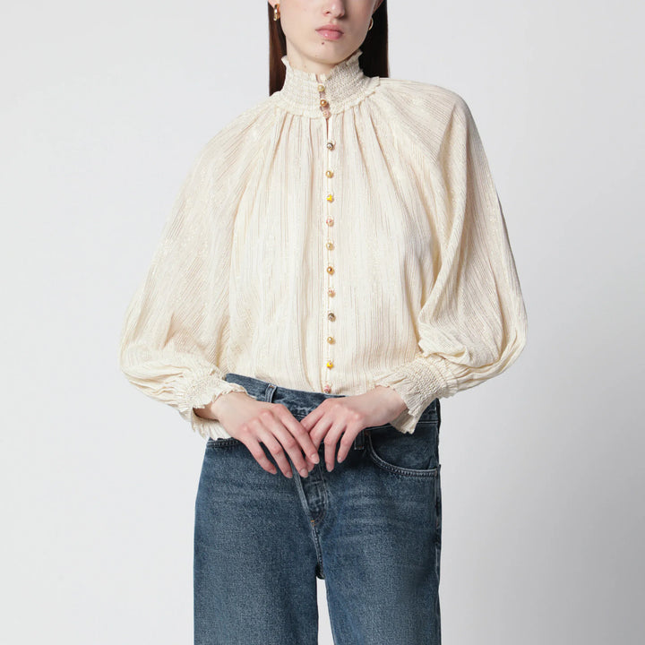 ZIMMERMANN - Aster blouse in cream Brand Apparel &amp; Accessories > Clothing > Shirts &amp; Tops 1