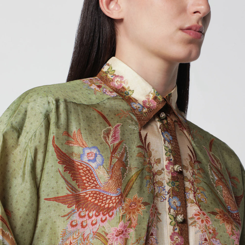 ZIMMERMANN - Indra shirt with floral print Brand Apparel & Accessories > Clothing > Shirts & Tops