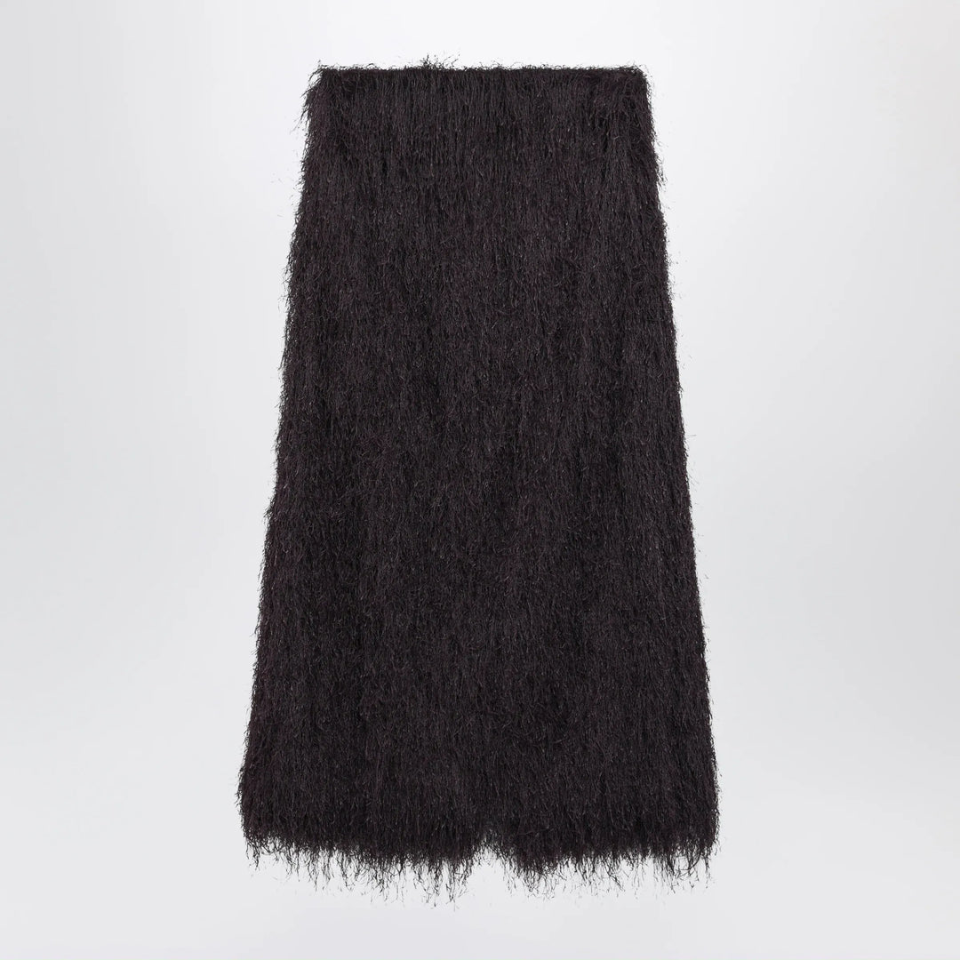 Dries Van Noten - Dark purple midi skirt with fringes Brand Apparel & Accessories > Clothing > Skirts 36  FR