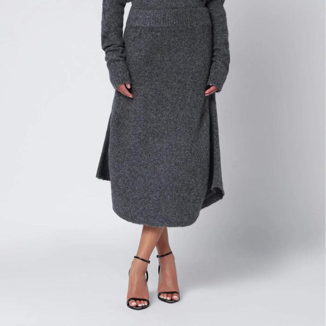 Entire Studios - Smoke grey wool-blend midi skirt Brand Apparel &amp; Accessories > Clothing > Skirts M/L