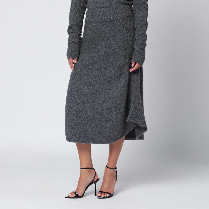 Entire Studios - Smoke grey wool-blend midi skirt Brand Apparel &amp; Accessories > Clothing > Skirts M/L