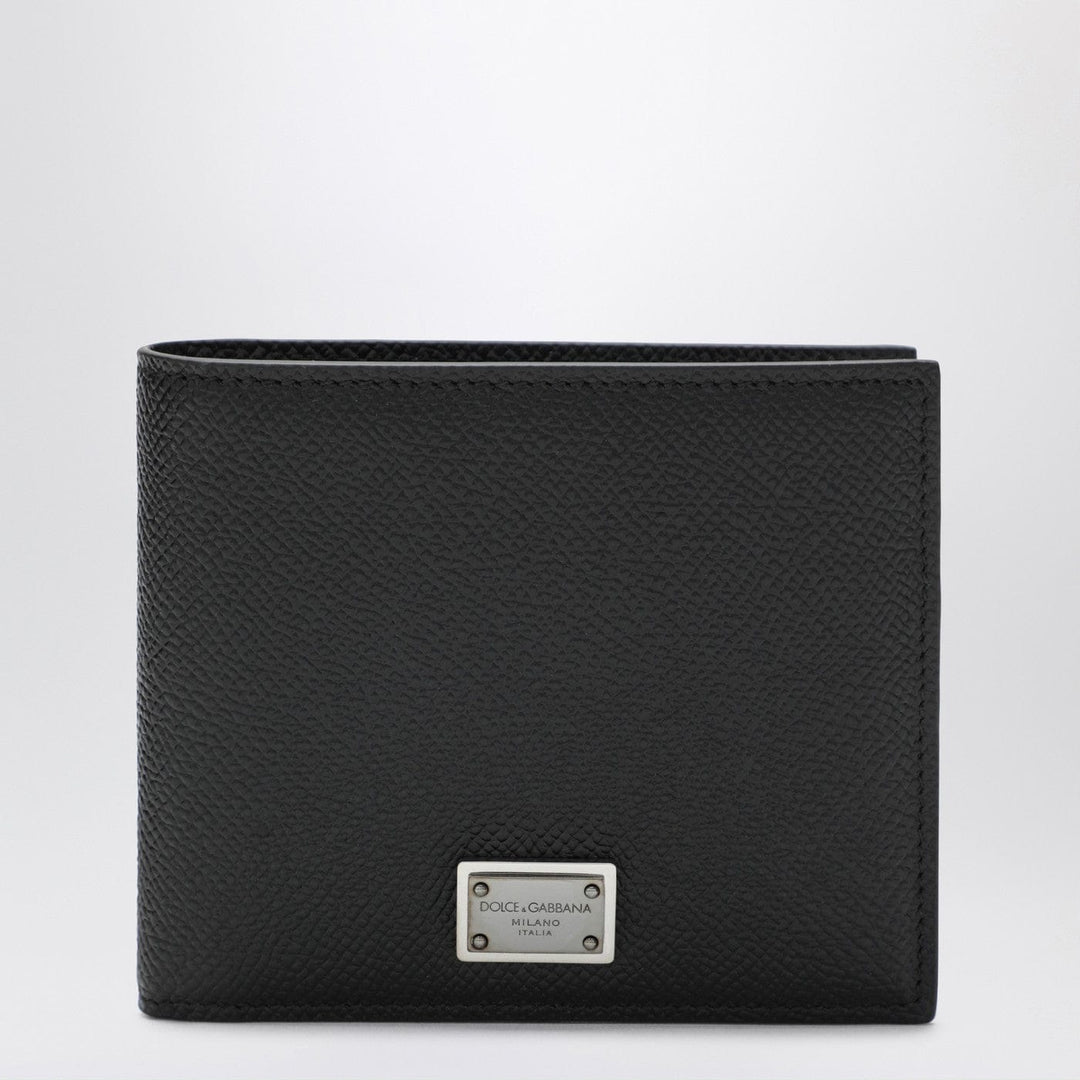 Apparel &amp; Accessories TU Dolce&amp;Gabbana - Black dauphine leather wallet with logo plaque Brand