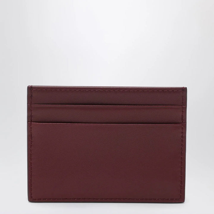 Dolce&amp;Gabbana - Bordeaux leather cardholder with logo plate Brand Apparel &amp; Accessories TU