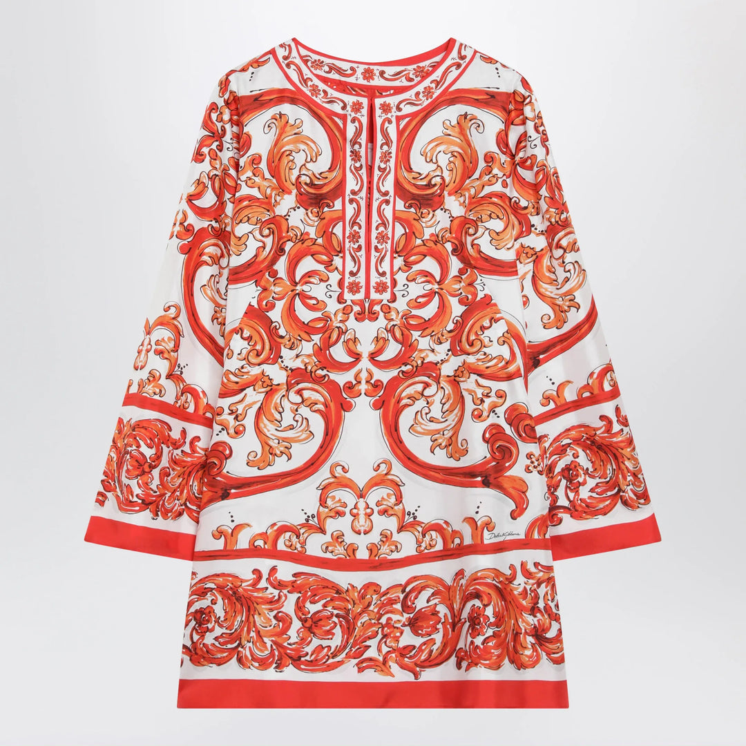 Dolce&amp;Gabbana - Maiolica-print silk twill kaftan dress, multicolour Brand Apparel &amp; Accessories 44  IT