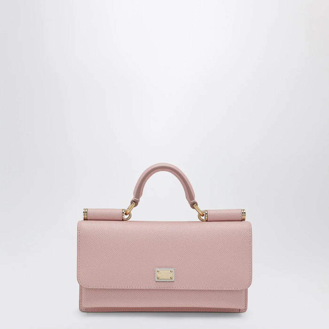 Dolce&amp;Gabbana - Pink mini bag in Dauphine leather with logo tag Brand Apparel &amp; Accessories TU