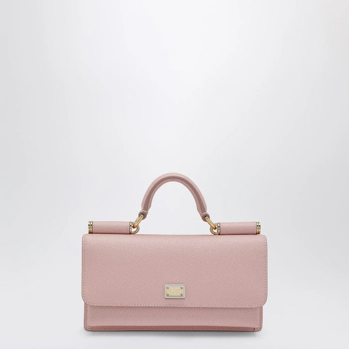Dolce&amp;Gabbana - Pink mini bag in Dauphine leather with logo tag Brand Apparel &amp; Accessories TU