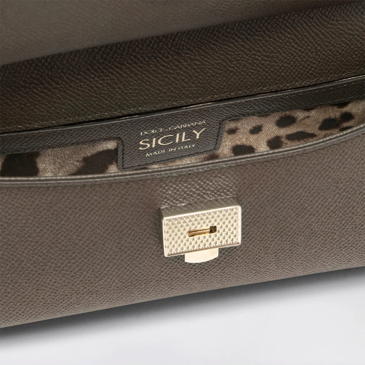 Dolce&amp;Gabbana - Small Sicily handbag in mud brown Brand Apparel &amp; Accessories TU