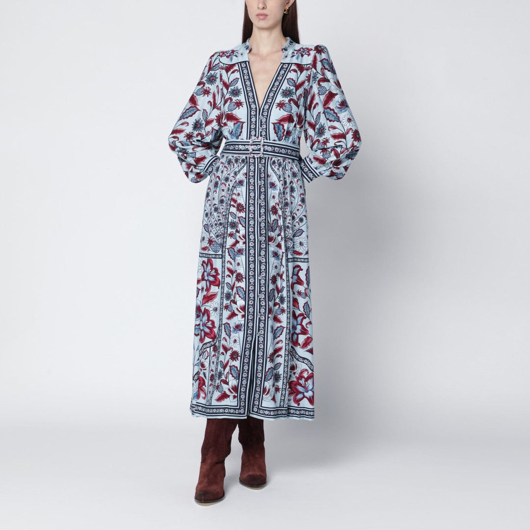 Apparel &amp; Accessories FARM Rio - Light blue midi dress with floral print Brand