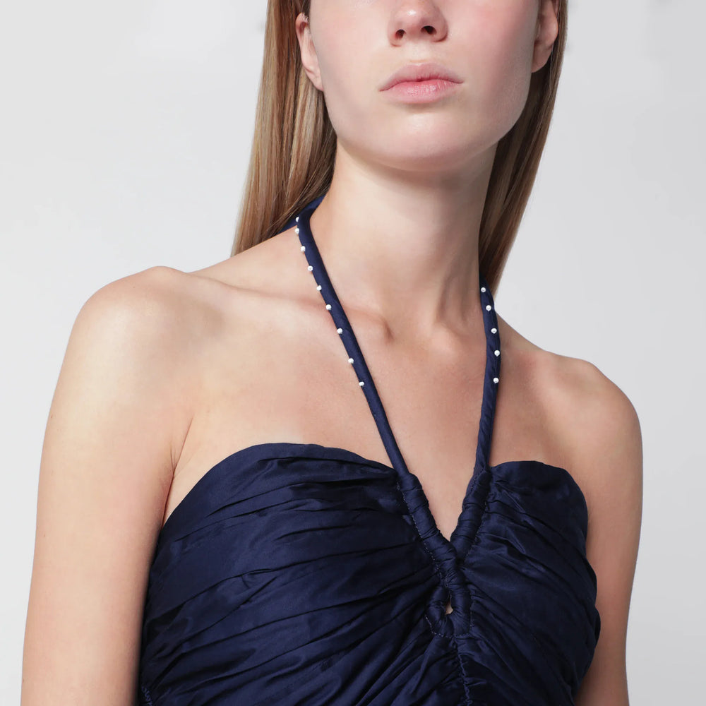 FARM Rio - Navy blue Richelieu midi dress with embroidery Brand Apparel & Accessories