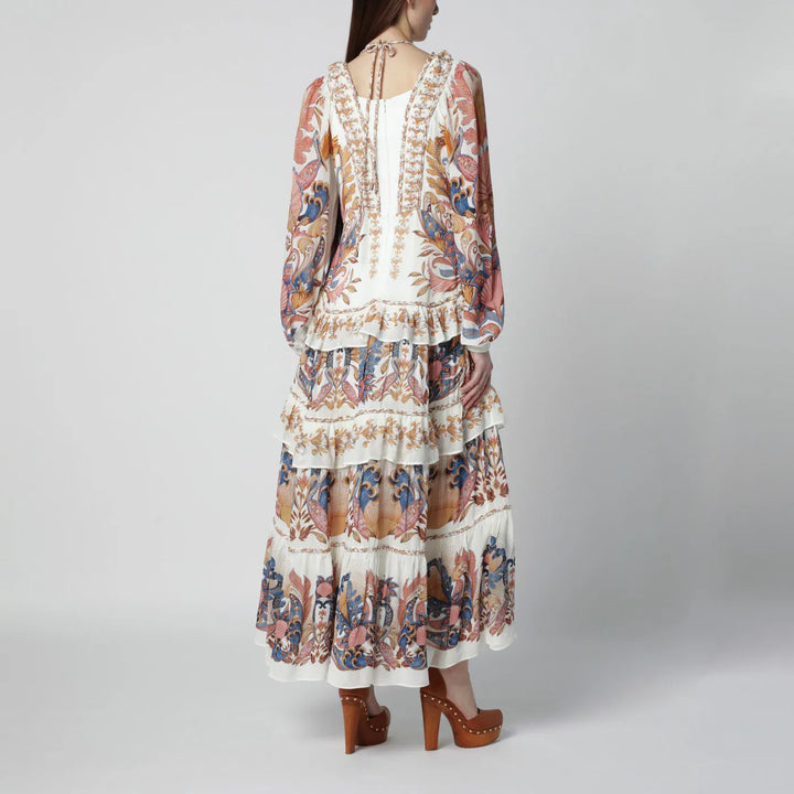 FARM Rio - White Sea Garden dress with tiered ruffles Brand Apparel &amp; Accessories