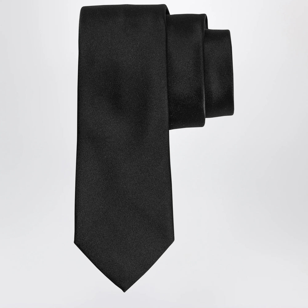 Ferragamo - Black Silk Tie Brand Apparel & Accessories U