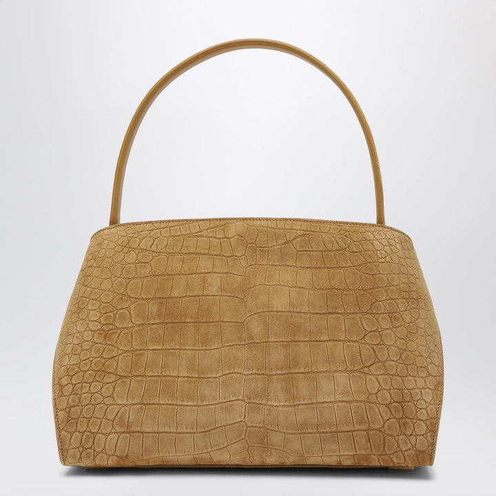 Ferragamo - Hug Soft M shoulder bag in Natural crocodile-effect Brand Apparel &amp; Accessories TU
