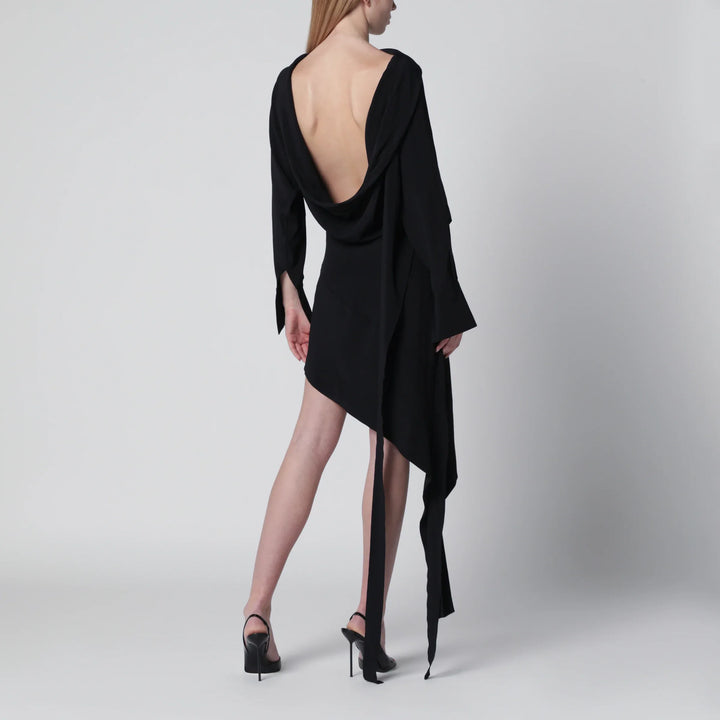 Francesco Murano - Black asymmetric silk-blend dress Brand Apparel &amp; Accessories