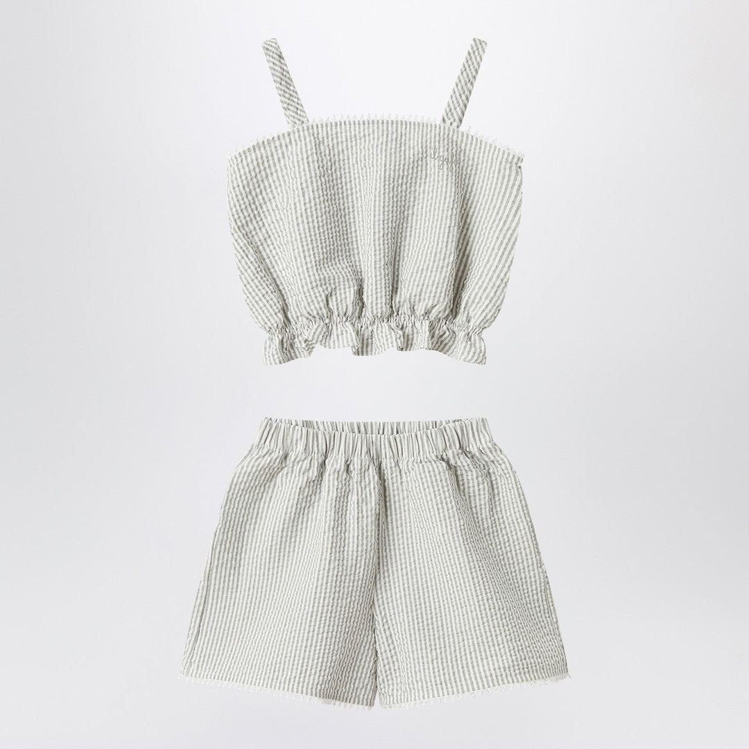 Apparel &amp; Accessories 14 Il Gufo - Granite-coloured set in striped seersucker Brand