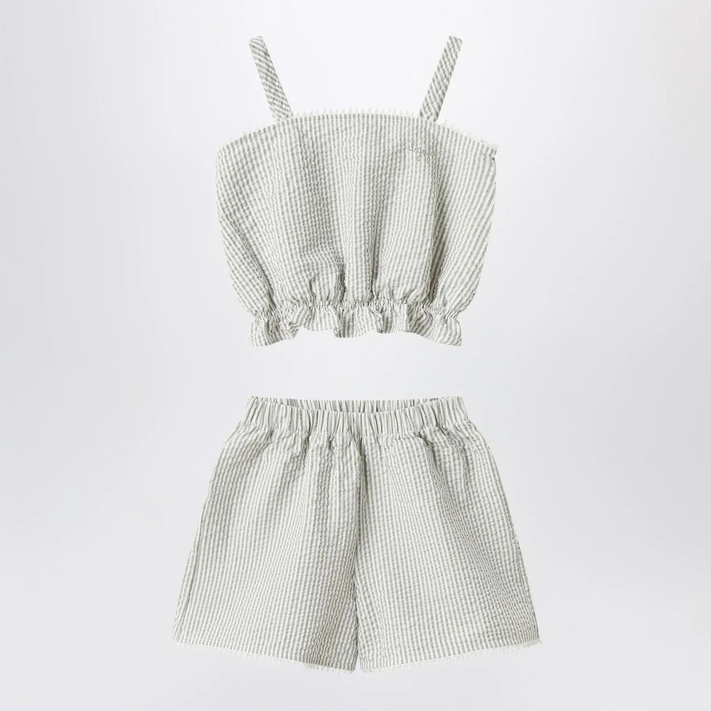 Il Gufo - Granite-coloured set in striped seersucker Brand Apparel & Accessories 14