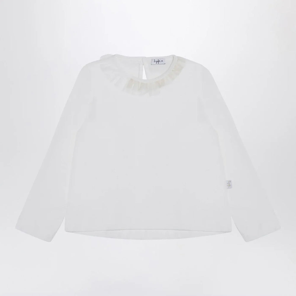 Il Gufo - White jersey with ruffle collar Brand Apparel & Accessories 6