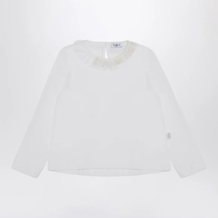 Il Gufo - White jersey with ruffle collar Brand Apparel &amp; Accessories 6