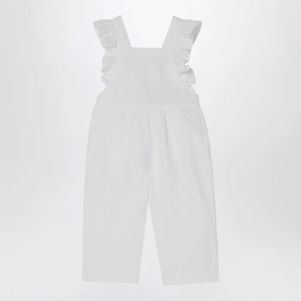 Il Gufo - White linen overall with ruffles Brand Apparel & Accessories 12