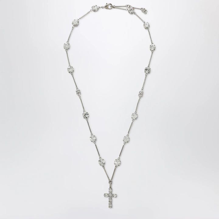 Dolce&amp;Gabbana - Rosary-style brass necklace with crystal cross Brand Apparel &amp; Accessories > Jewelry TU