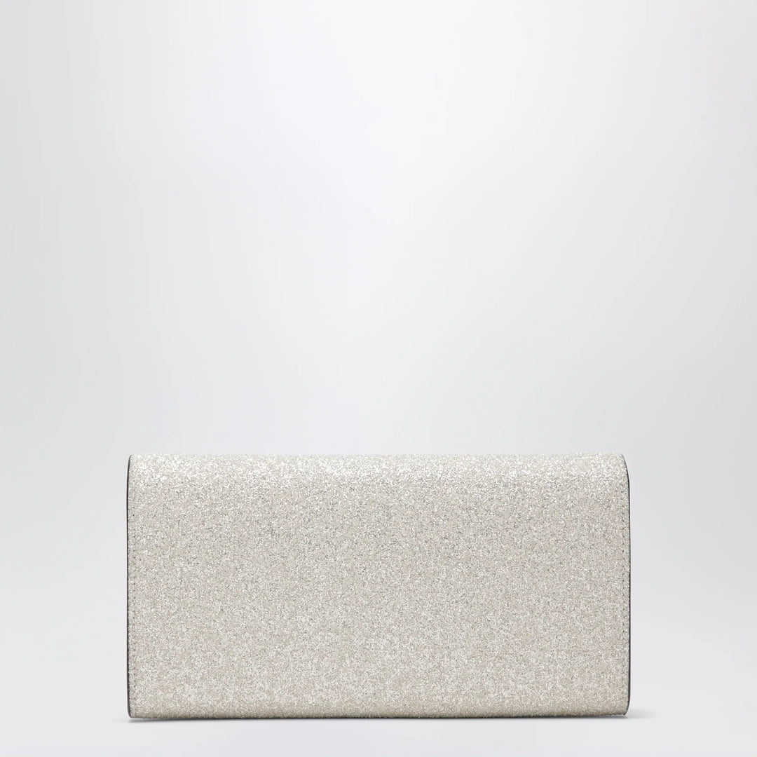 Jimmy Choo - Emmie Pouch With Light Gold Micro-Glitter Brand Apparel &amp; Accessories TU