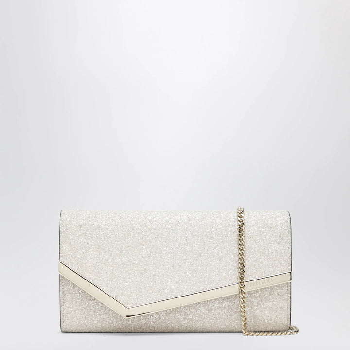 Jimmy Choo - Emmie Pouch With Light Gold Micro-Glitter Brand Apparel &amp; Accessories TU