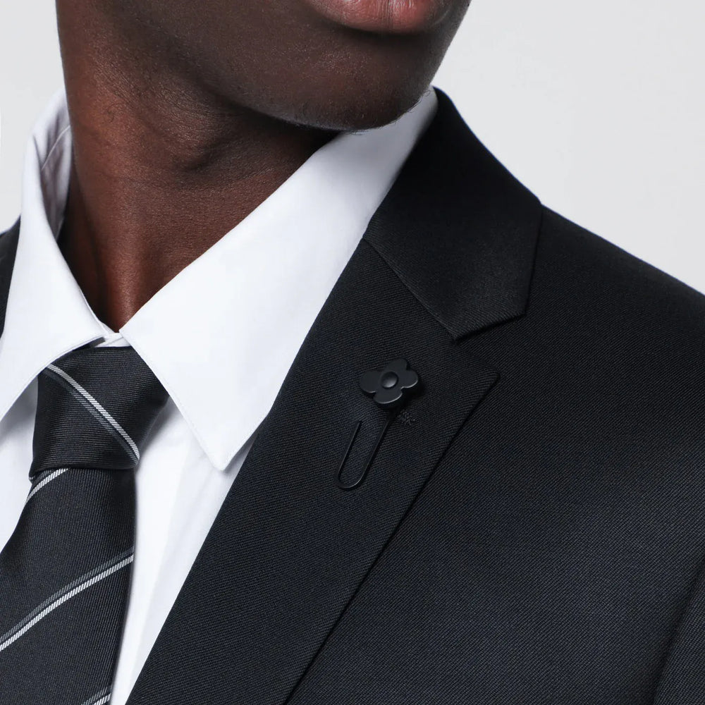 Lardini - Black single-breasted wool suit Brand Apparel & Accessories 48 IT