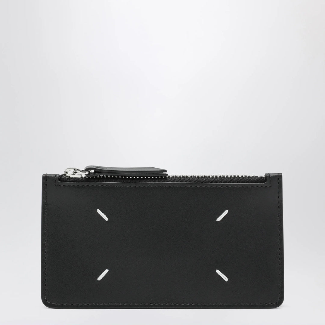 Maison Margiela - Black Four Stitches Zip Card Holder Brand Apparel &amp; Accessories U