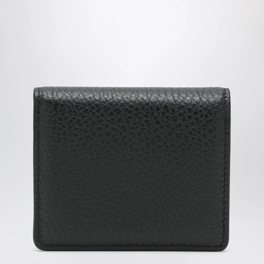 Maison Margiela - Four Stitches compact grained leather card holder in black Brand Apparel &amp; Accessories U