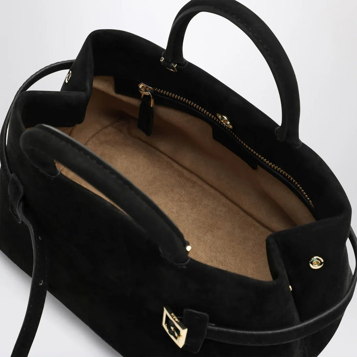Manu Atelier - Le Cambon 25 black suede bag Brand Apparel &amp; Accessories TU