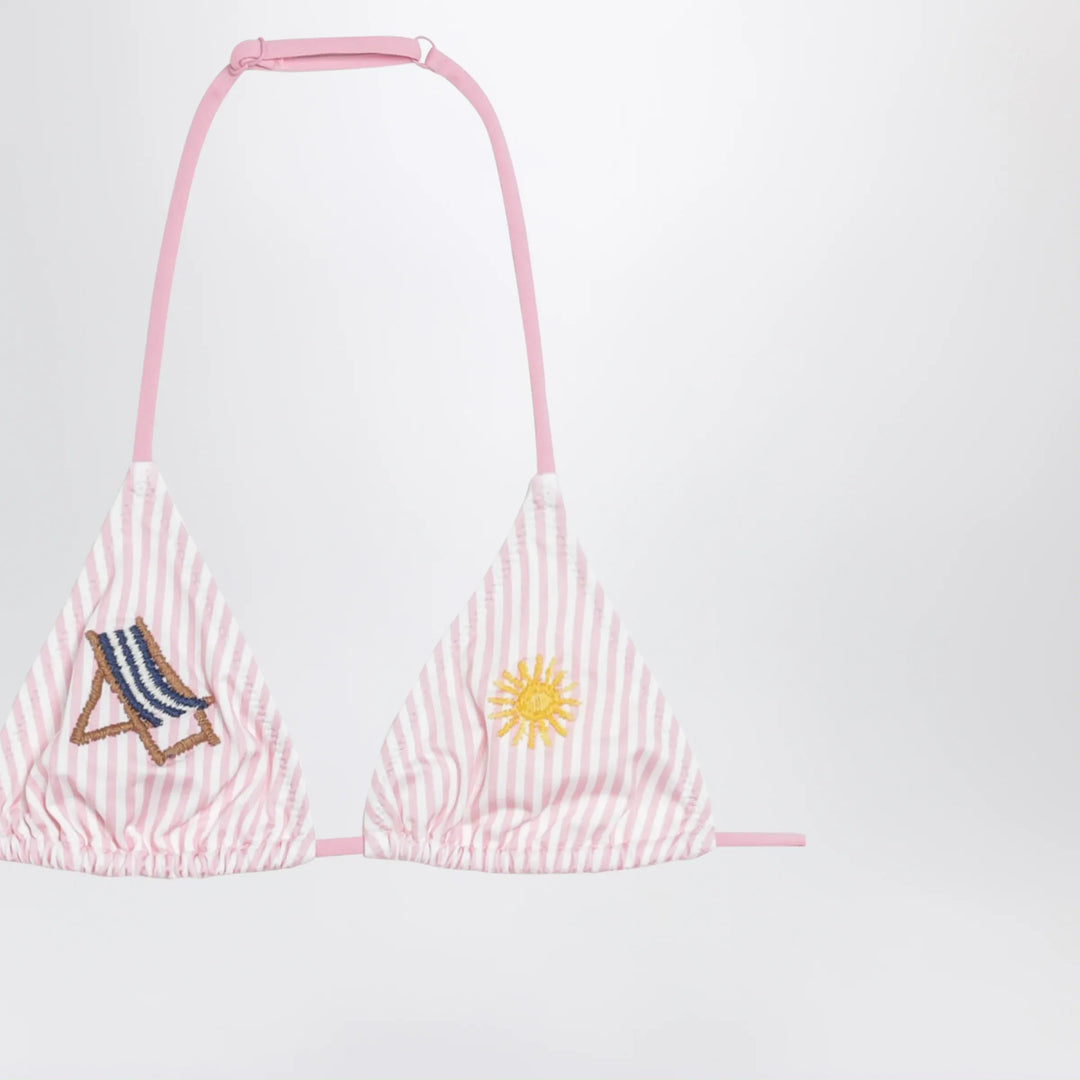 MC2 Saint Barth - Pink/white striped bikini with marine embroidery Brand Apparel &amp; Accessories