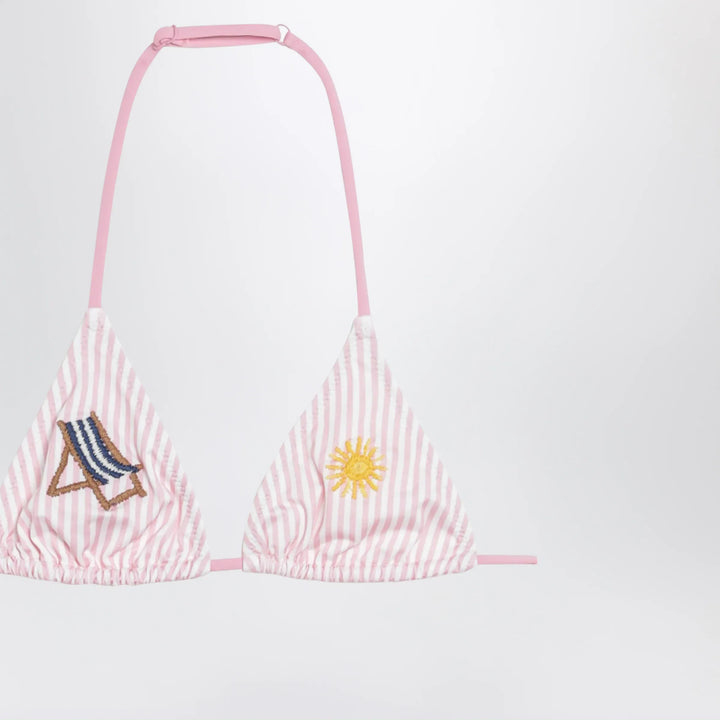 MC2 Saint Barth - Pink/white striped bikini with marine embroidery Brand Apparel &amp; Accessories