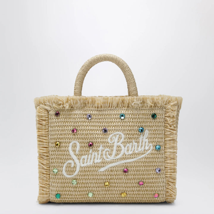 MC2 Saint Barth - Small Colette bag in straw-effect fabric with beads Brand Apparel &amp; Accessories TU
