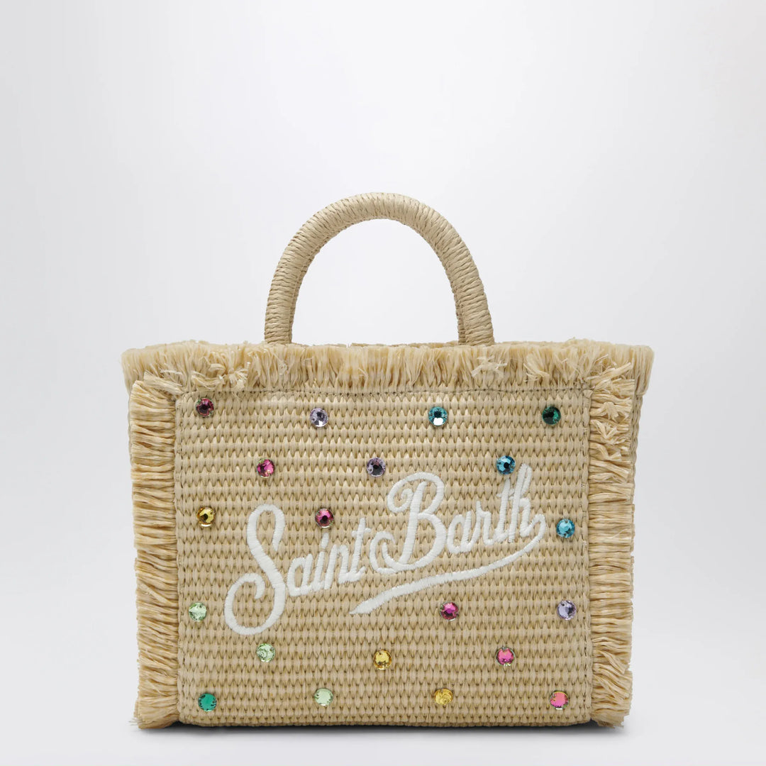 MC2 Saint Barth - Small Colette bag in straw-effect fabric with beads Brand Apparel &amp; Accessories TU