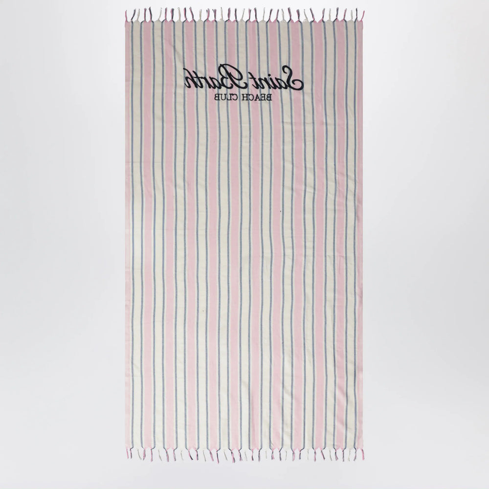 MC2 Saint Barth - Striped beach towel with logo embroidery Brand Apparel & Accessories TU
