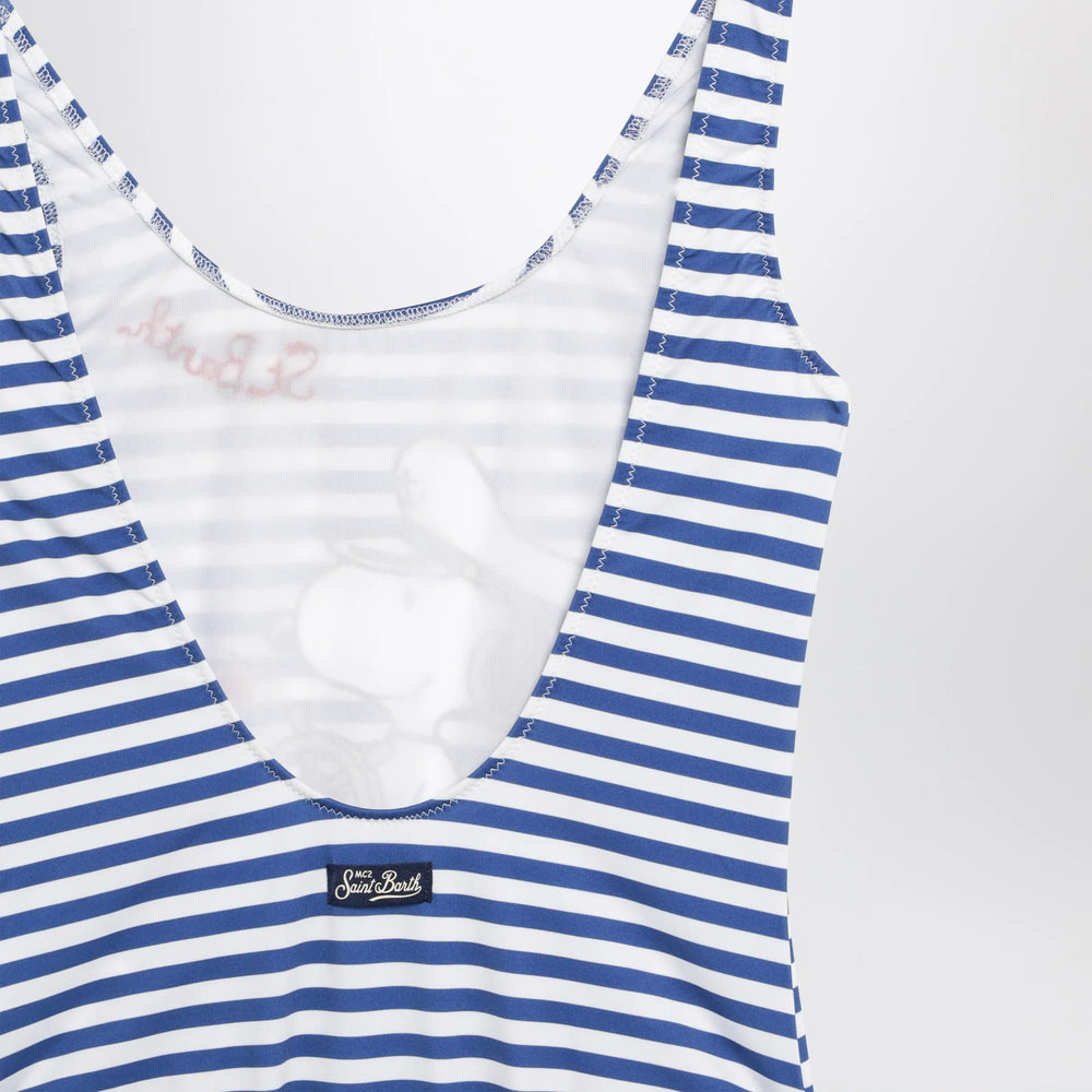 MC2 Saint Barth - Striped one-piece swimsuit with Snoopy Brand Apparel & Accessories