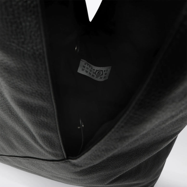 MM6 Maison Margiela - Large Japanese Bag with jewel handle in black leather Brand Apparel &amp; Accessories U