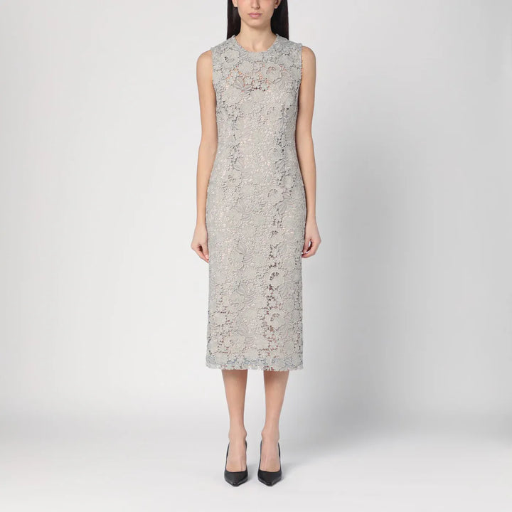 P.A.R.O.S.H. - Light grey lace midi dress Brand Apparel &amp; Accessories S
