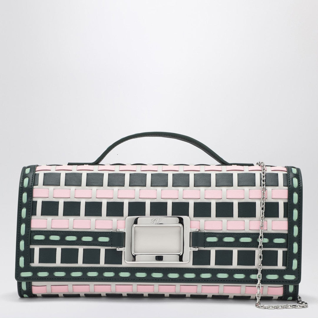 Apparel &amp; Accessories TU ROGER VIVIER - Belle Vivier ice/pink/navy blue clutch bag Brand